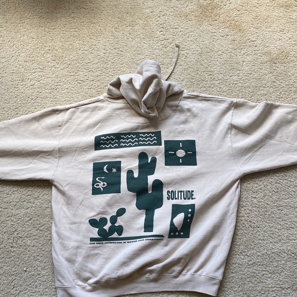 Green and Cream hoodie - Picture 3 of 6